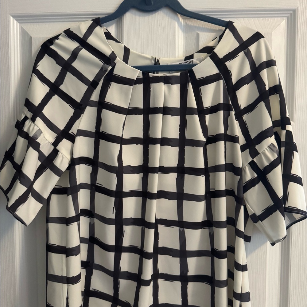 CROSBY by Mollie Burch Black and White Checkered Blouse